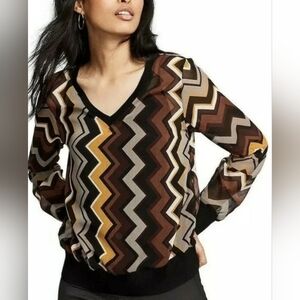 Missoni Multicolor Chevron V-Neck Sweater